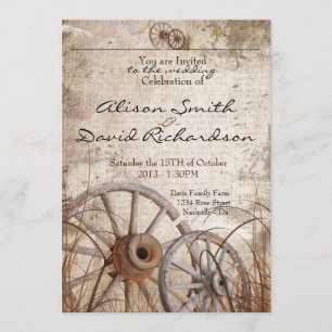 Rustic country wedding invitation