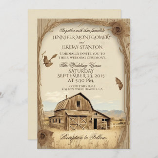 Rustic Country Wedding Invitation