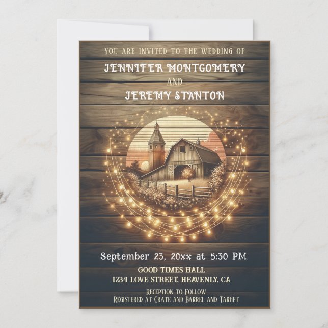 Rustic Country Wedding Invitation (Front)