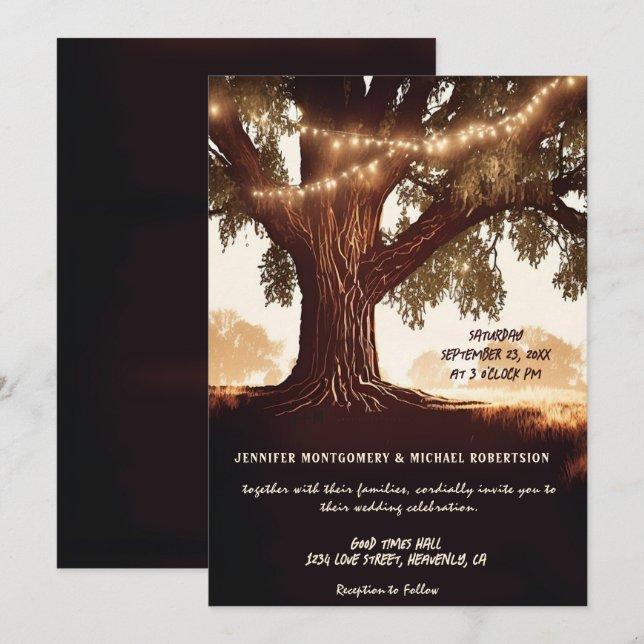 Rustic Country Wedding Invitation (Front/Back)