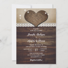 Rustic Country Wedding Invitations