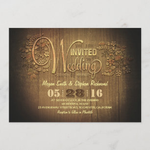 rustic country wedding invitations engraved wood
