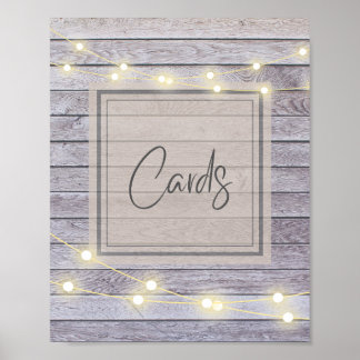 Rustic Country Wedding or Bridal Shower Cards Sign