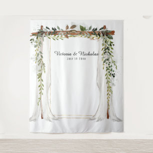 Rustic Country Wedding Photo Booth Backdrop Tapestry