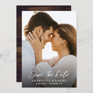 Rustic Country Wedding Photo Save The Date Card