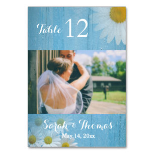 Rustic Country Wedding Photo Table Number Card
