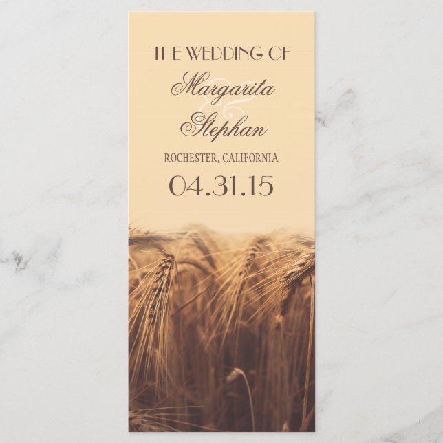 rustic country wedding programs (Front)