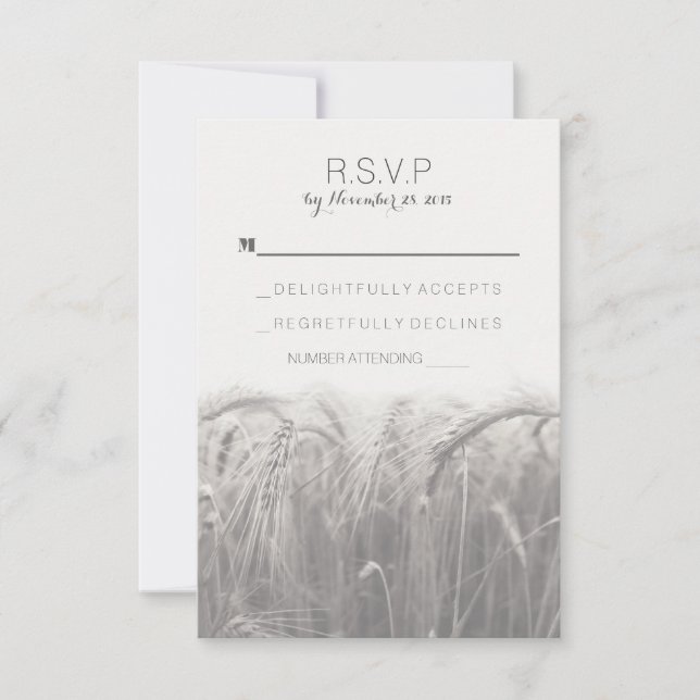 Rustic country Wedding RSVP Cards (Front)