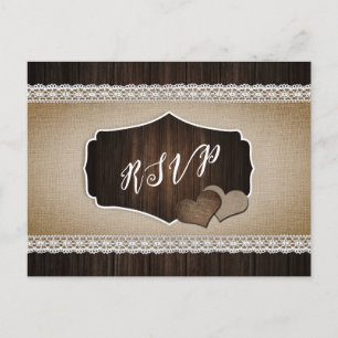 Rustic Country Wedding RSVP Postcard Song Choice
