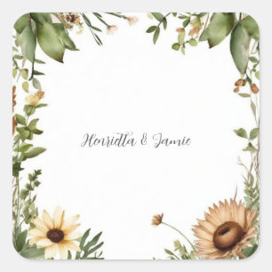 Rustic Country Wedding  Square Sticker