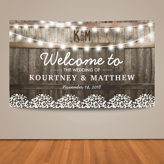 Rustic Country Wedding | String of Lights Banner (Creator Uploaded)