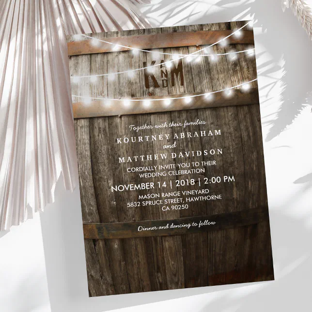 Rustic Country Wedding | String of Lights Invitation | Zazzle