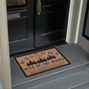 Rustic Country Welcome to our Neck of the Woods Do Doormat