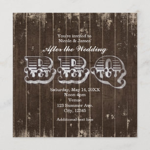 Rustic Country Western After The Wedding BBQ Invitation