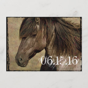 Rustic Country Western Horse Wedding Invitations