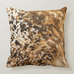 Rustic Country Western Longhorn Cow Fur Prints Cushion