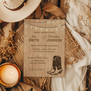 Rustic Country Western Wedding Invitation