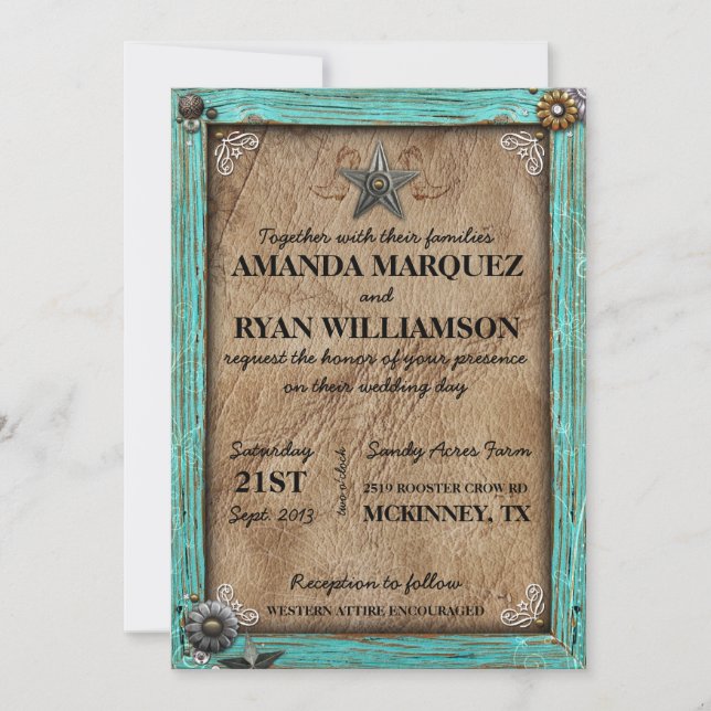 Rustic Country Western Wedding Invitation (Front)