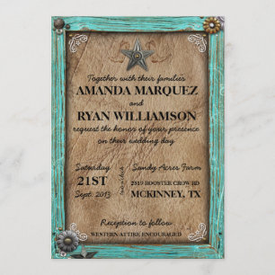 Rustic Country Western Wedding Invitation