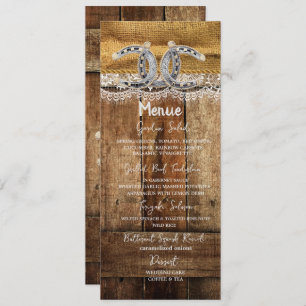 Rustic Country Western Wedding Menu Card