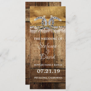 Rustic Country Western Wedding Program