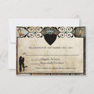 Rustic Country Western Wedding RSVP Card