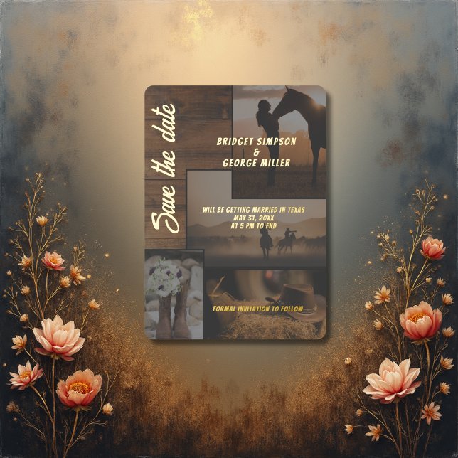 rustic country western wedding save the date  (Creator Uploaded)