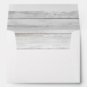 Rustic Country Western Wood White Vintage Wedding Envelopes