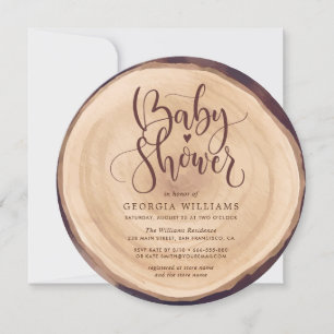 Rustic Country Wood Baby Shower Invitation