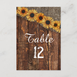 Rustic Country Wood & Burlap Wedding Table Numbers