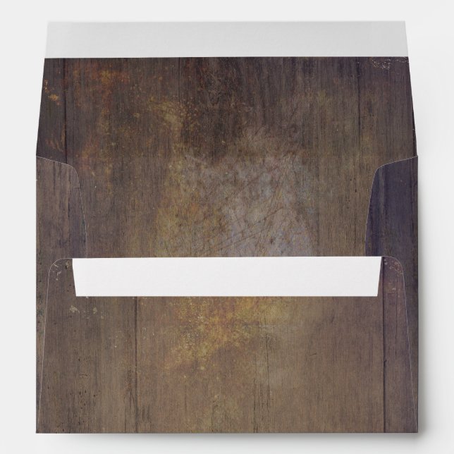Rustic Country Wood Distressed Wedding Envelope (Back (Bottom))