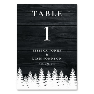 Rustic Country Wood Fall Autumn Winter Wedding  Table Number