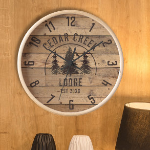Rustic Country Wood Forest Trees Personalised Clock