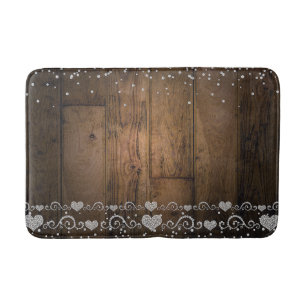 Rustic Country Wood Glam Diamonds Diamond Sparkle Bath Mat