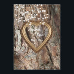 Rustic Country, Wood Heart Frame, Wedding Advice, Advice Card<br><div class="desc">Very popular and trendy, wood, country rustic theme with carved golden heart frame for your names and date and small white flowers. Personalise text and font to your needs. Fun card for guests at your wedding reception. You can change "I thought" to "I Shouted", or "I Screamed", have fun with...</div>