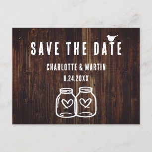 Rustic Country Wood Wedding Save The Date Postcard