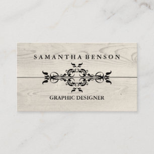 Rustic Country Wooden Texture Graphic Business Car Business Card