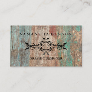 Rustic Country Wooden Texture Graphic Business Car Business Card