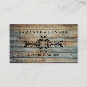 Rustic Country Wooden Texture Graphic Business Car Card