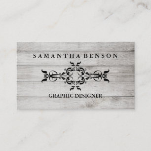Rustic Country Wooden Texture Graphic Business Card