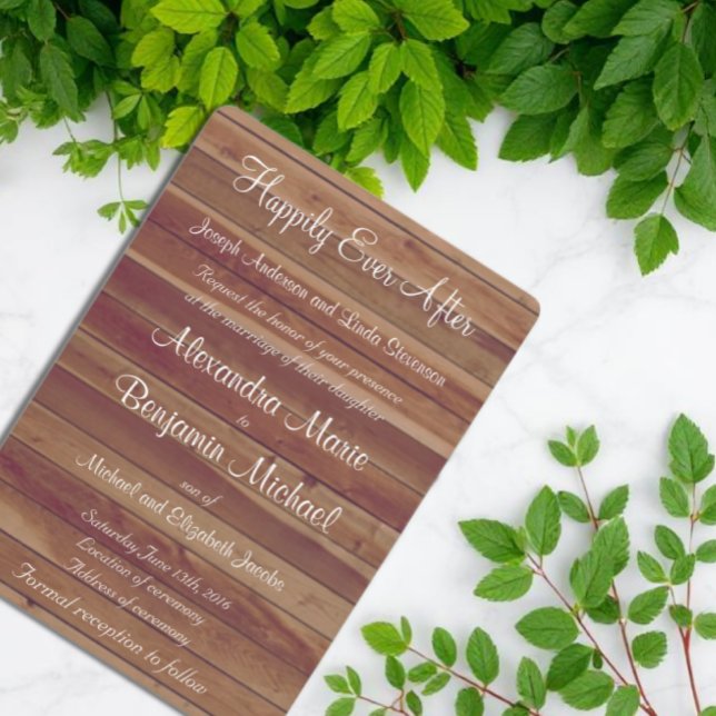 Rustic Country Wooden Wedding Invitation (Creator Uploaded)