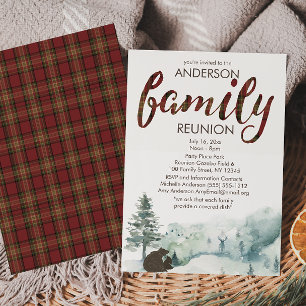 Rustic Country Woodland Animals Family Reunion Invitation