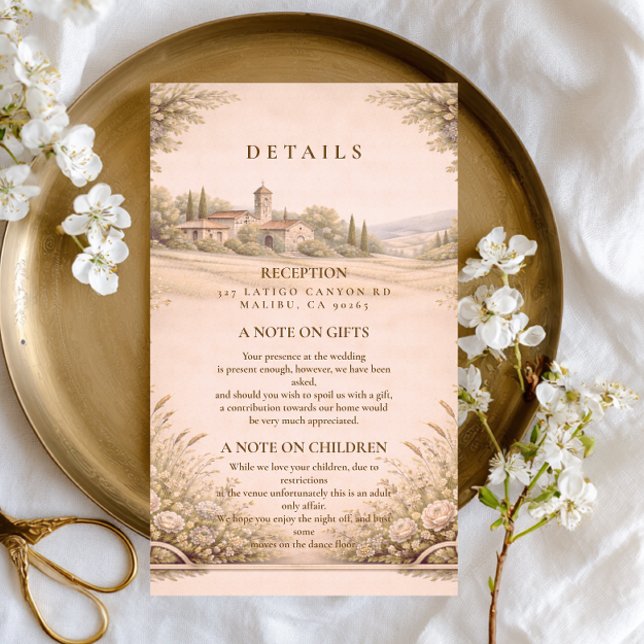 Rustic Countryside Chapel Wedding Enclosure Card (Creator Uploaded)