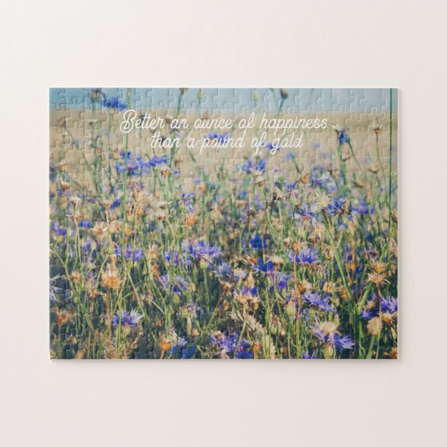 Rustic Countryside Cornflower Field Jigsaw Puzzle (Horizontal)