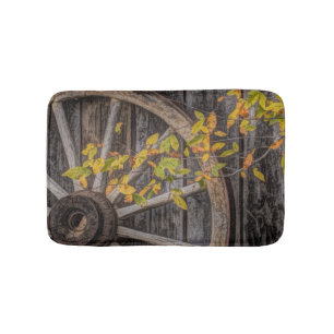Rustic Countryside Wagon Wheel  Bath Mat
