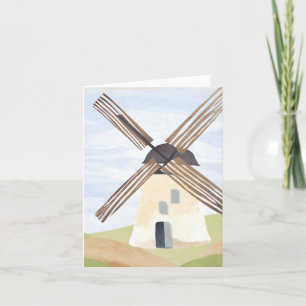 Rustic Countryside Windmill   Watercolor Card