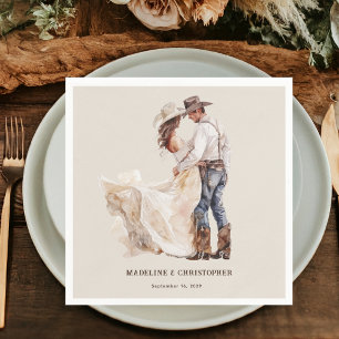 Rustic Couple Wedding Napkin