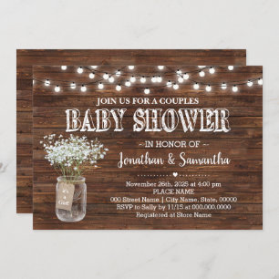 Rustic couples baby shower country barn invitation