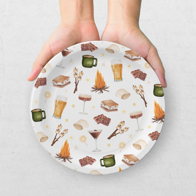Rustic Couples Fall Bonfire Wedding Shower Paper Plate (Creator Uploaded)