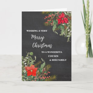 Rustic Cousin & Family Merry Christmas Card